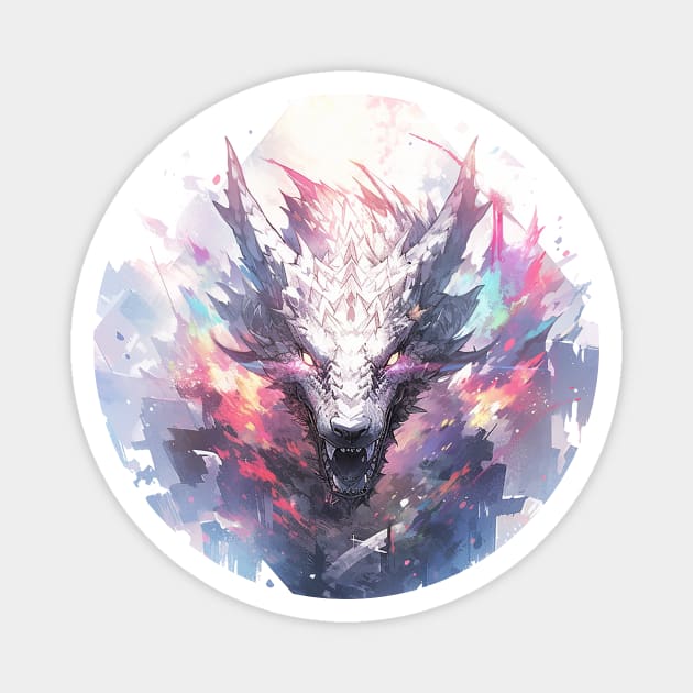 Colorful Dragon Head Magnet by Pink Syrup Workshop